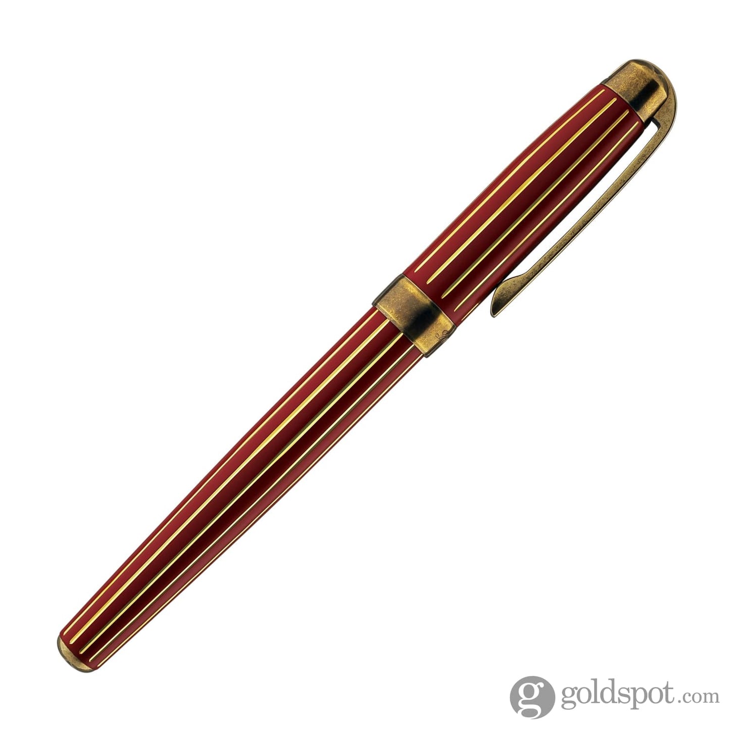 Laban Antique II Rollerball Pen in Red with Gold Lines Rollerball Pen