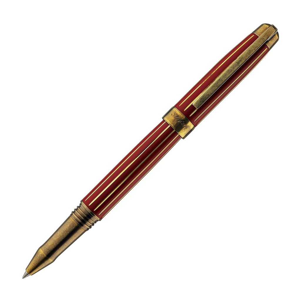 Laban Antique II Rollerball Pen in Red with Gold Lines Rollerball Pen