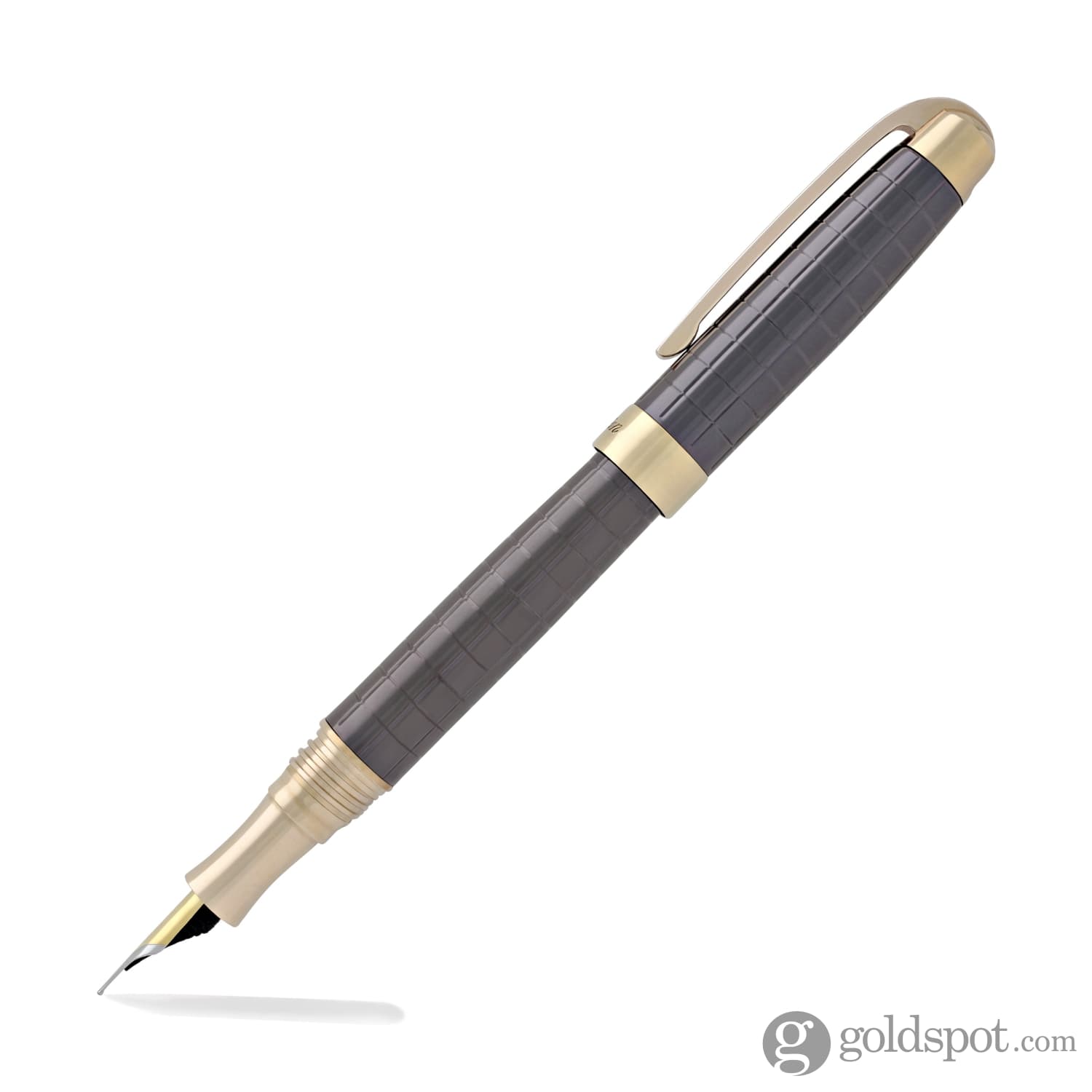 Laban Brass Fountain Pen in IP Brown with Grid