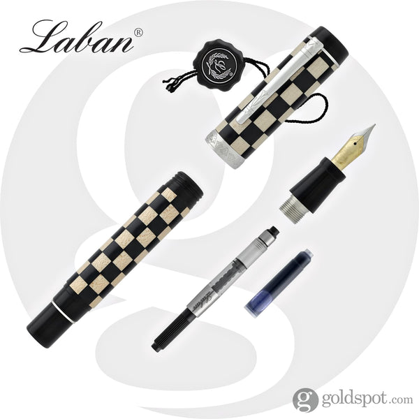 Laban Checkered Flag Fountain Pen in Black Weave - Medium Point Fountain Pen