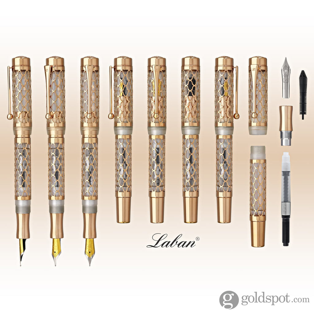 Laban Flora Fountain Pen in Rose Gold - Goldspot Pens
