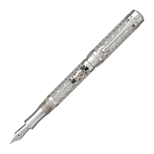 Laban Flora Fountain Pen in Silver