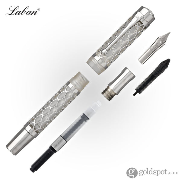 Laban Flora Fountain Pen in Silver Fountain Pen