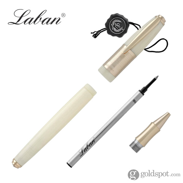 Laban Genghis Khan Rollerball Pen in Ivory with Gold Trim Rollerball Pen