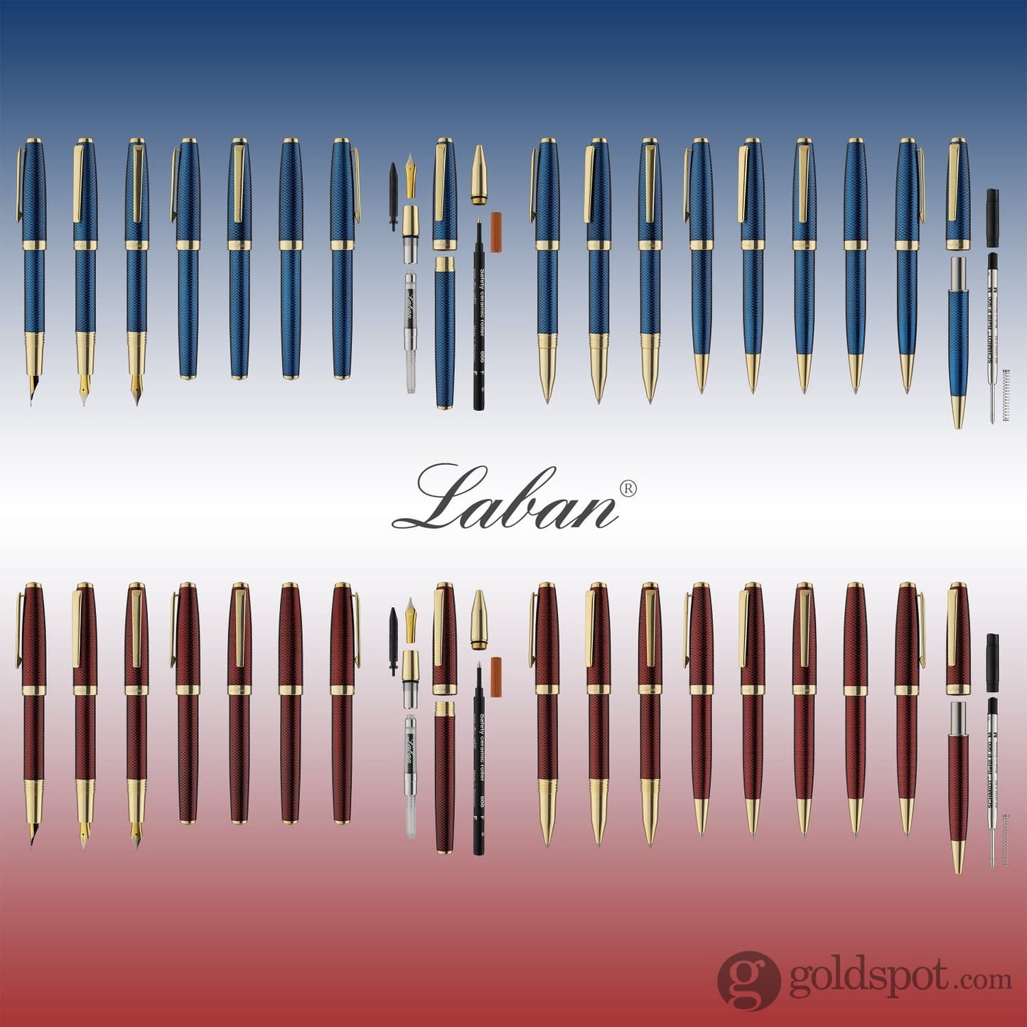 Laban 986 Guilloche Rollerball Pen in Sapphire Blue Rollerball Pen