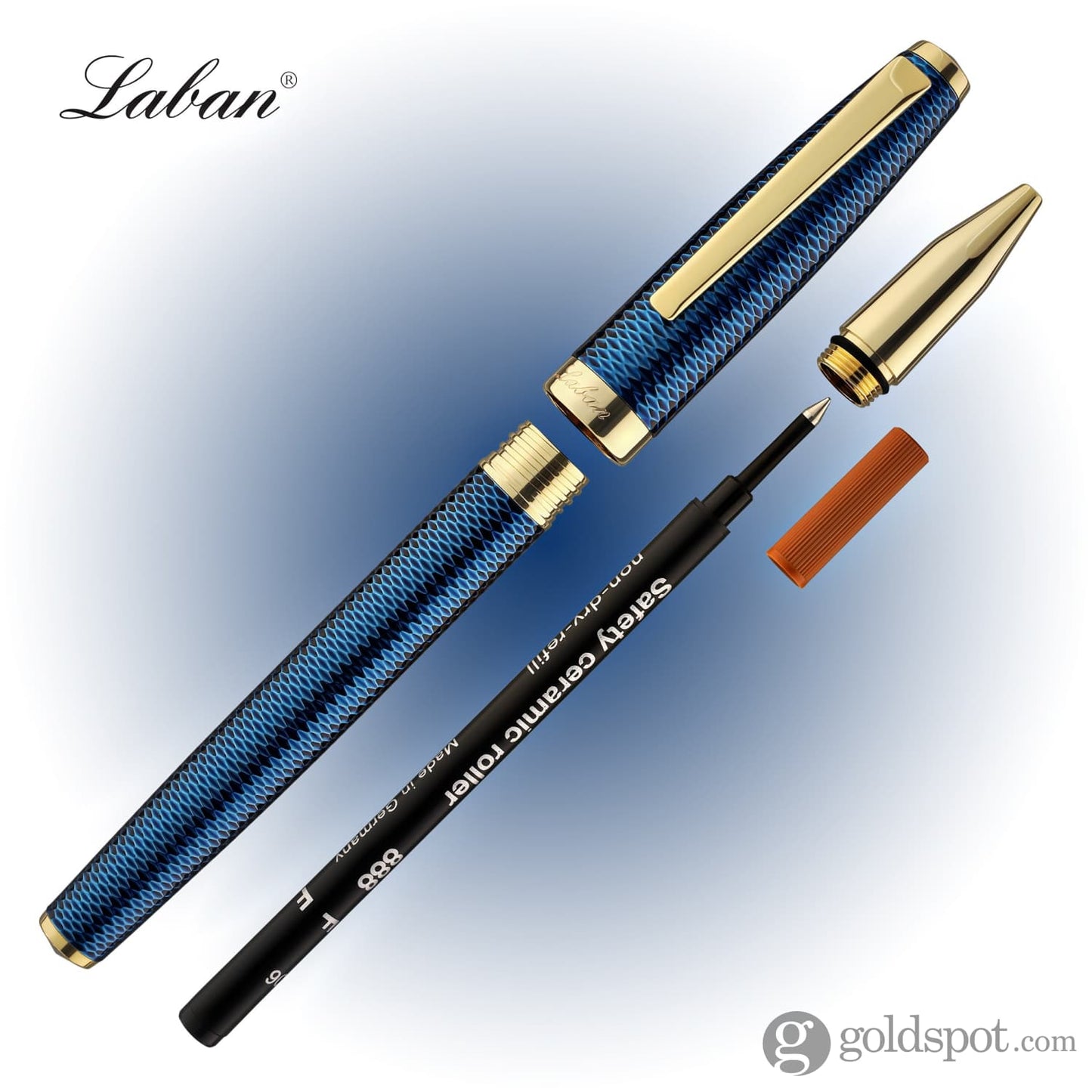 Laban 986 Guilloche Rollerball Pen in Sapphire Blue Rollerball Pen