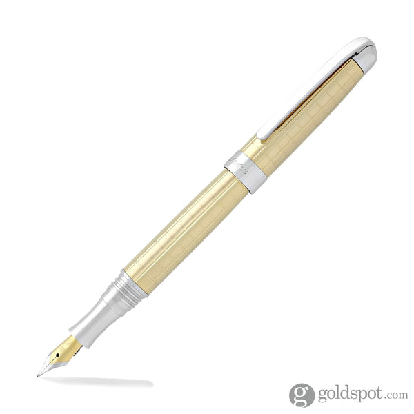 Laban Gold and Rose Gold Fountain Pen in Gold with Crisscross - Medium Point Fountain Pen
