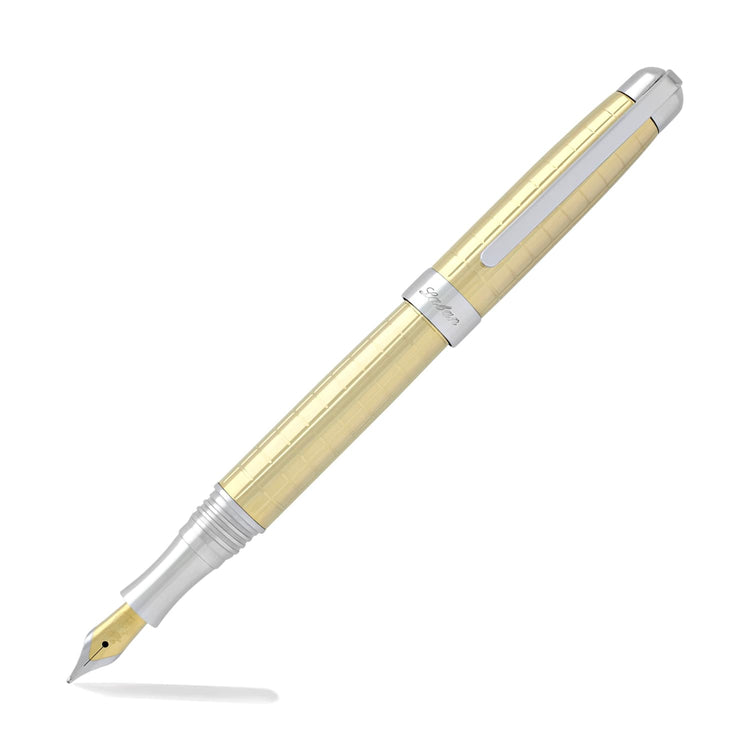 Laban Gold and Rose Gold Fountain Pen in Gold with Crisscross - Medium Point Fountain Pen