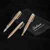 Laban Gold and Rose Gold Rollerball Pen in Rose Gold with Guilloche Rollerball Pen