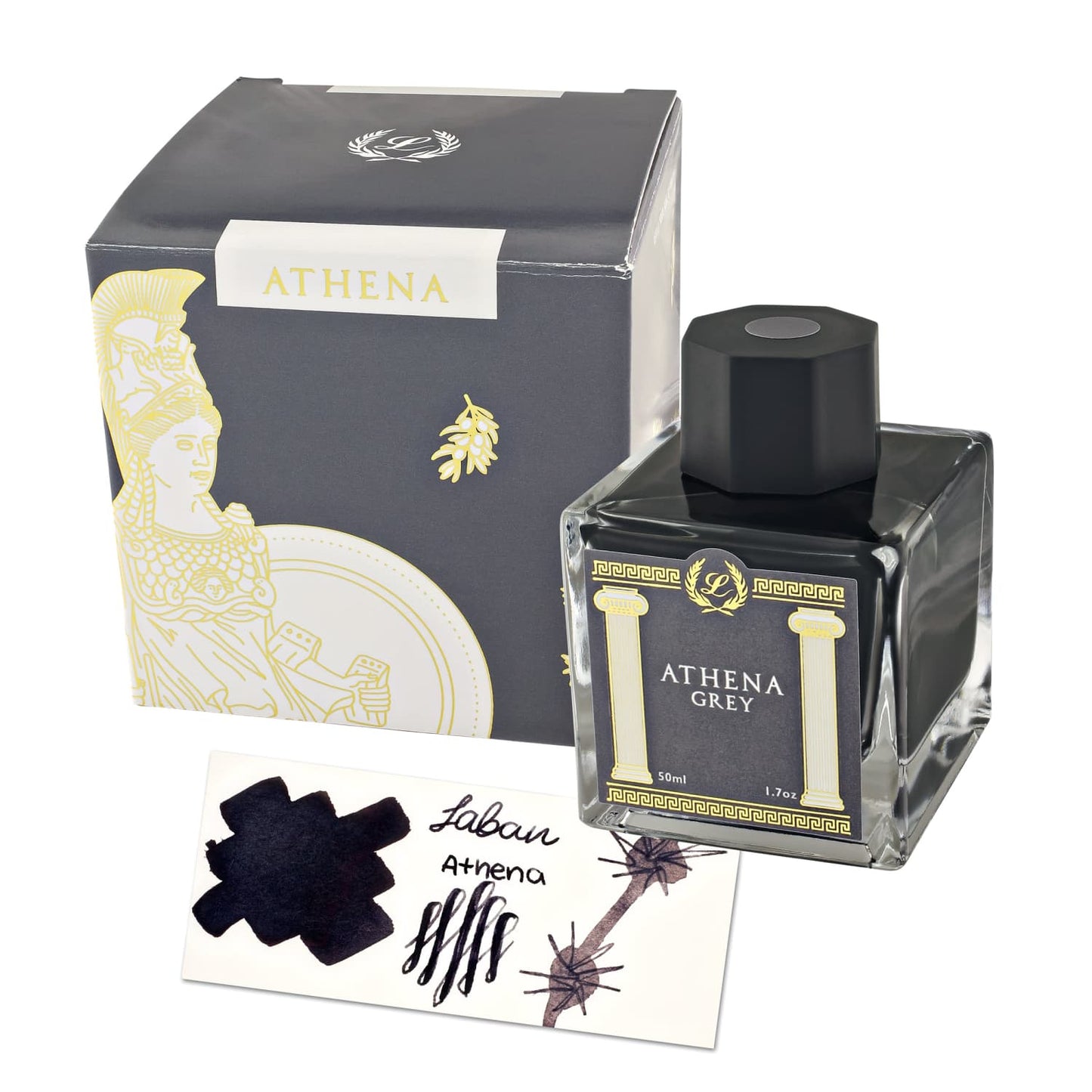 Laban Greek Mythology Bottled Ink in Athena Dark Grey - 50ml Bottled Ink