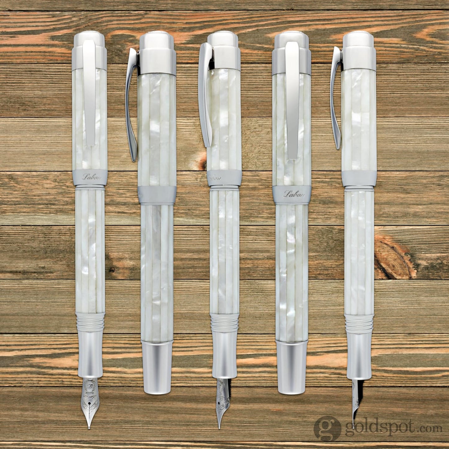 Laban Mother of Pearl Fountain Pen in White Fountain Pen