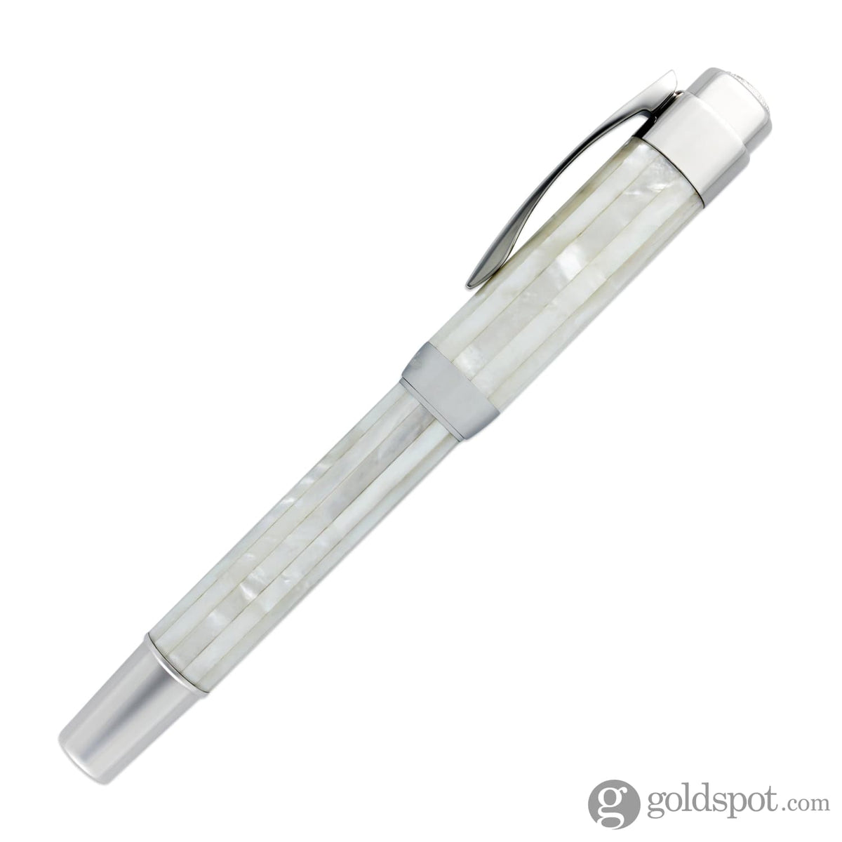 Laban Mother of Pearl Rollerball Pen in White - Goldspot Pens
