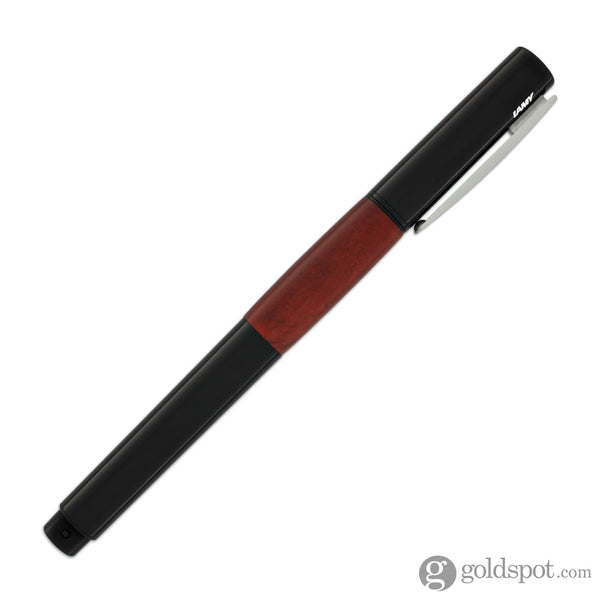 Lamy Accent Rollerball Pen - Black Brilliant Finish with Briar Wood Grip Rollerball Pen