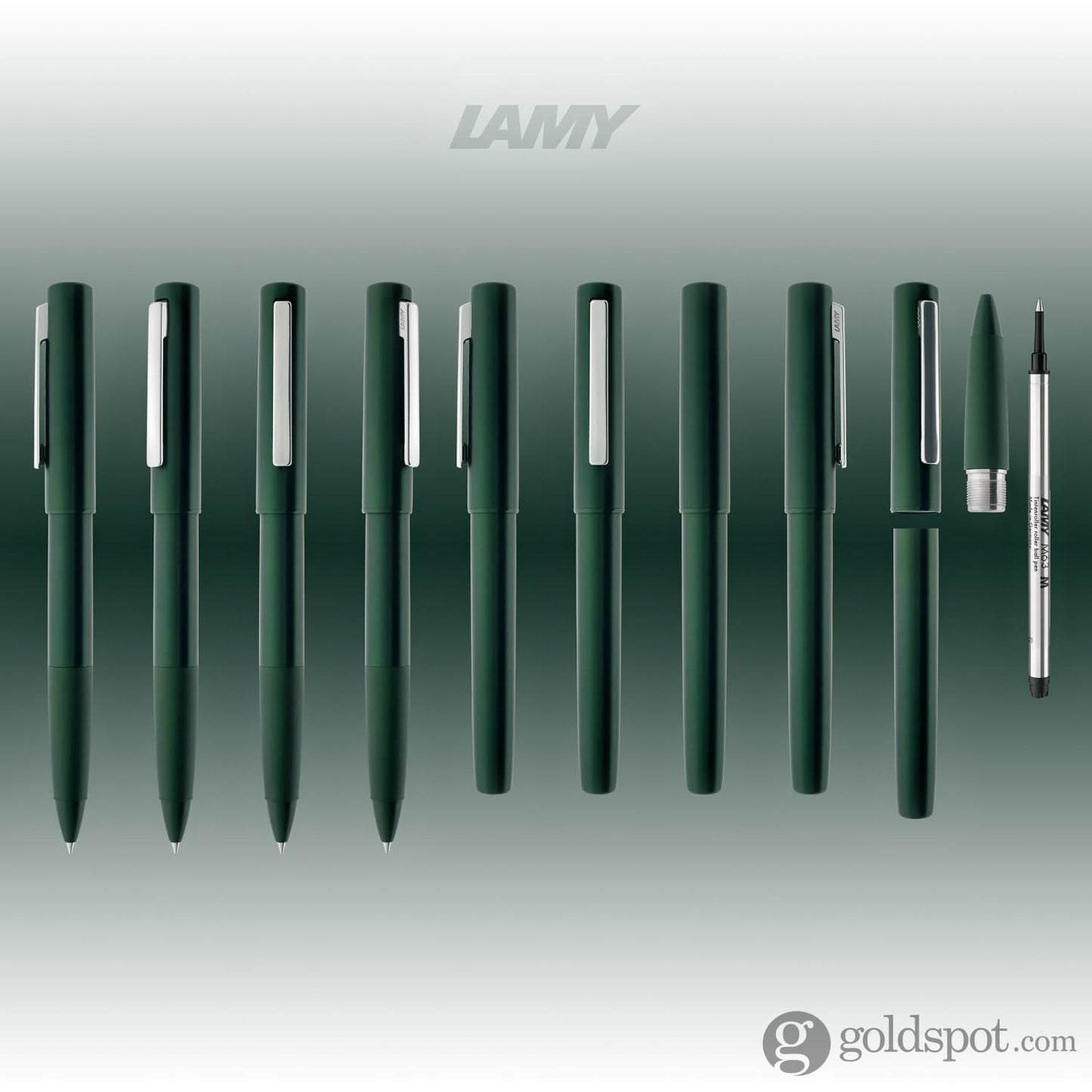 Lamy Studio 069 Vulpen van roestvrij staal in zwart-groene lakafwerking met een gepolijst roestvrijstalen handvat - zilveren stalen veer gepolijst - veerdikte F, 1 stuk (1 stuk Lamy Studio 069 Vulpen van roestvrij staal in zwart-groene lakafwerking met een gepolijst roestvrijstalen handvat - zilveren stalen veer gepolijst - veerdikte F, 1 stuk (1 stuk