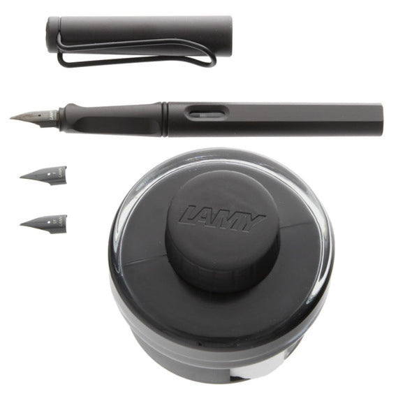 Lamy Charcoal Fountain Pen Ink and Nibs Set Gift Set