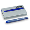 Lamy Fountain Ink Cartridges in Blue - Pack of 5 Fountain Pen Cartridges