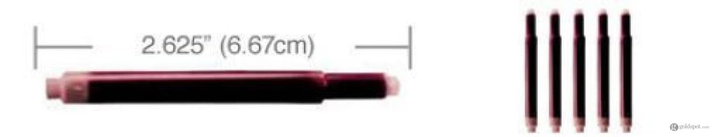 Lamy Fountain Ink Cartridges in Burgundy by Monteverde - Pack of 5 Fountain Pen Cartridges