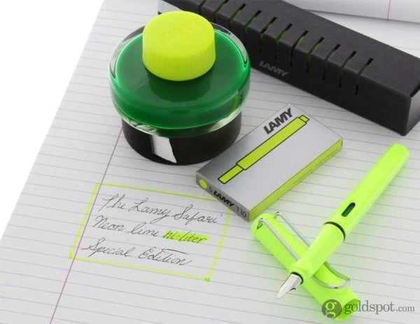 Lamy Fountain Ink Cartridges in Neon Lime - Pack of 5 - Limited Edition Fountain Pen Cartridges