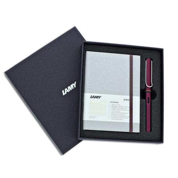 Lamy Hardcover A6 Notebook in Black Purple with AL-Star Fountain Pen - Fine Point Notebook
