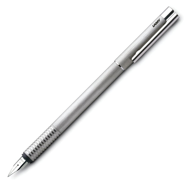 Lamy Logo Fountain Pen in Brushed Stainless Steel Finish Fountain Pen