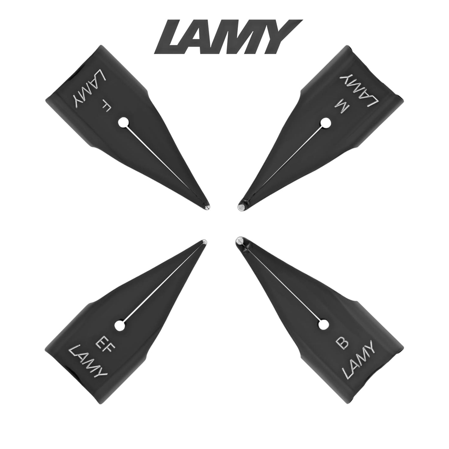 Lamy Replacement Fountain Pen Nib Set in Black Stainless Steel
