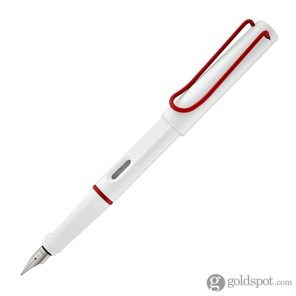 Lamy Safari Fountain Pen in Shiny White with Red Clip Fountain Pen