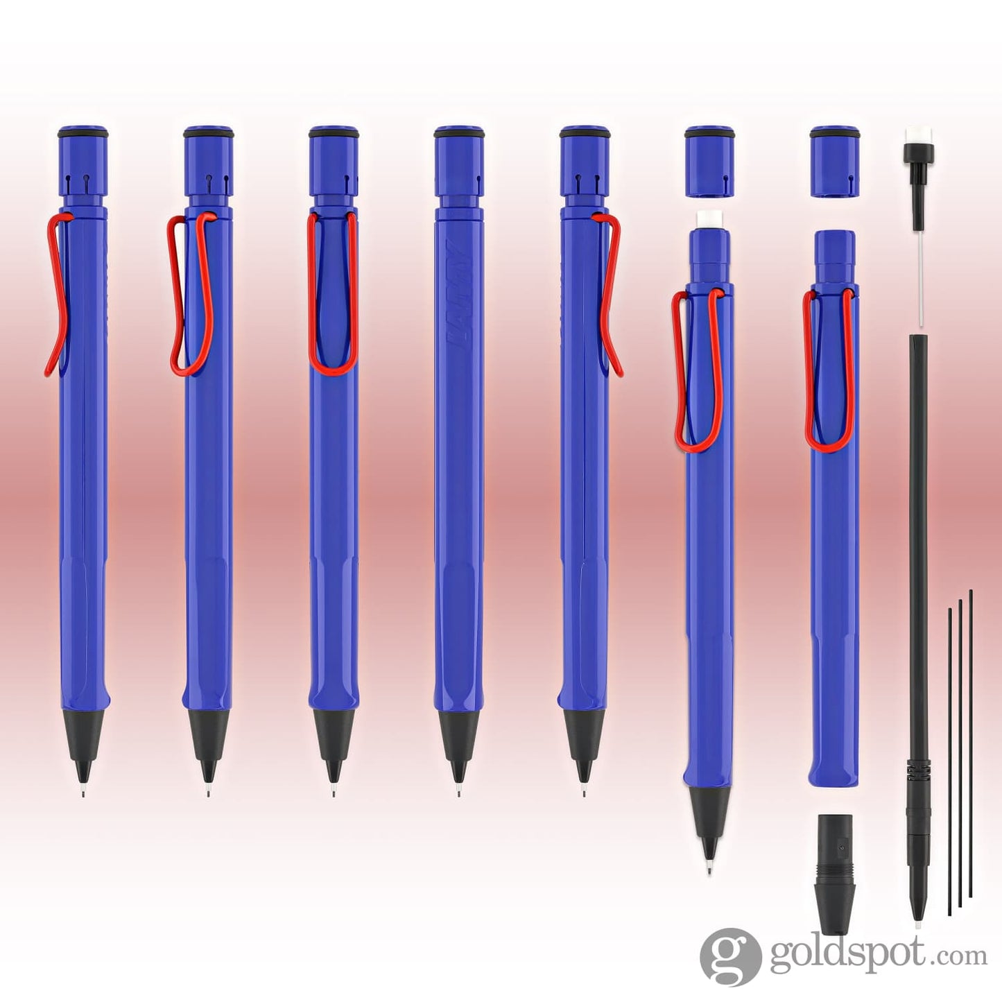 Lamy Safari Mechanical Pencil in Blue with Red Clip - 0.5mm Mechanical Pencils