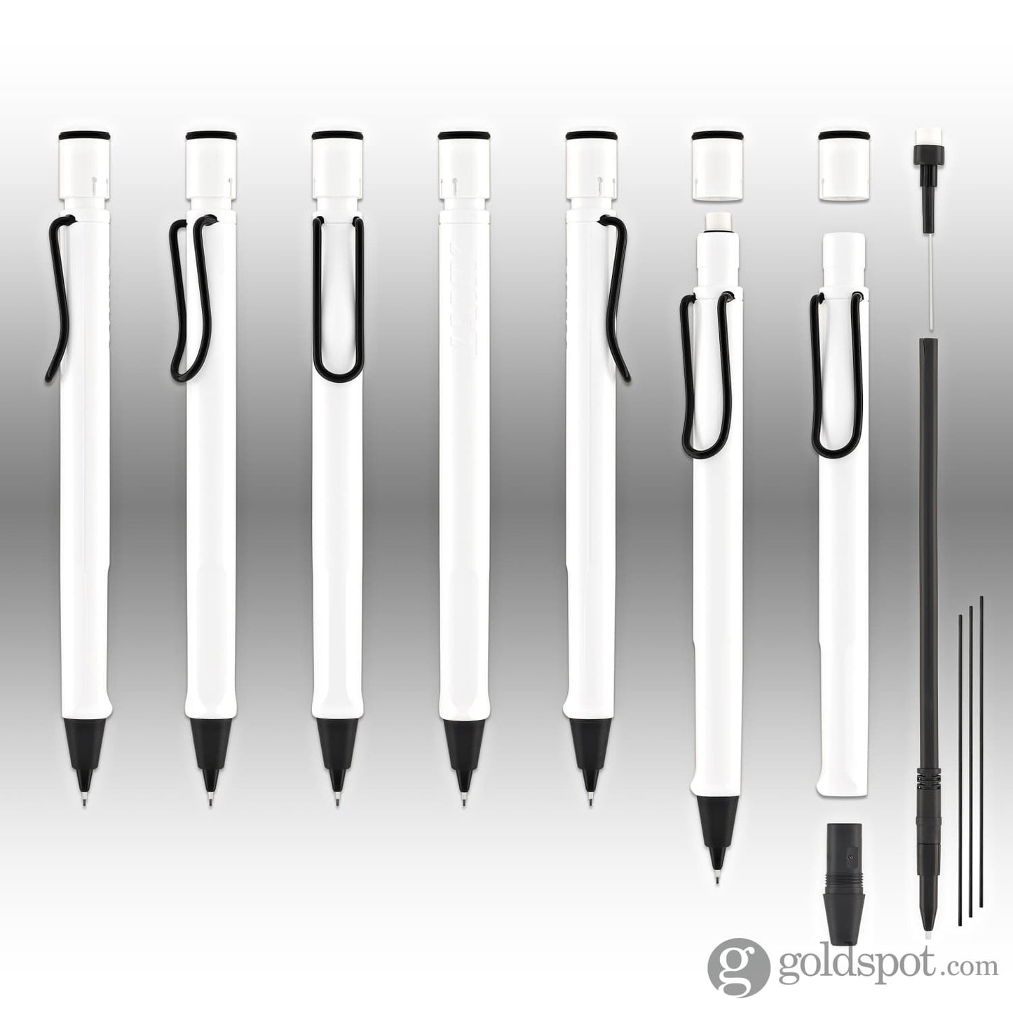 Lamy Safari Mechanical Pencil in White with Black Clip - 0.5mm Mechanical Pencils