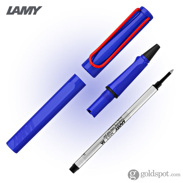 Lamy Safari Rollerball Pen in Blue with Red Clip 2022 Special Edition Rollerball Pen
