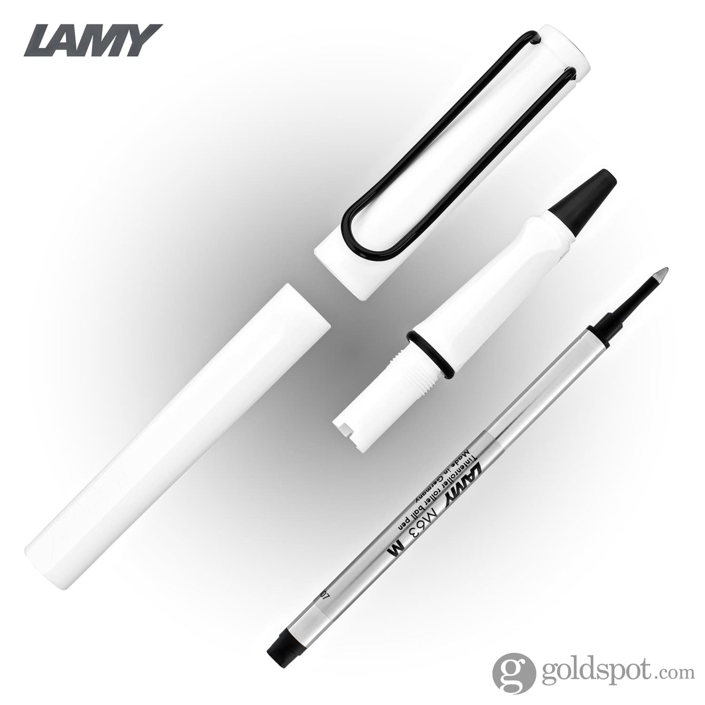 Lamy Safari Rollerball Pen in White with Black Clip 2022 Special
