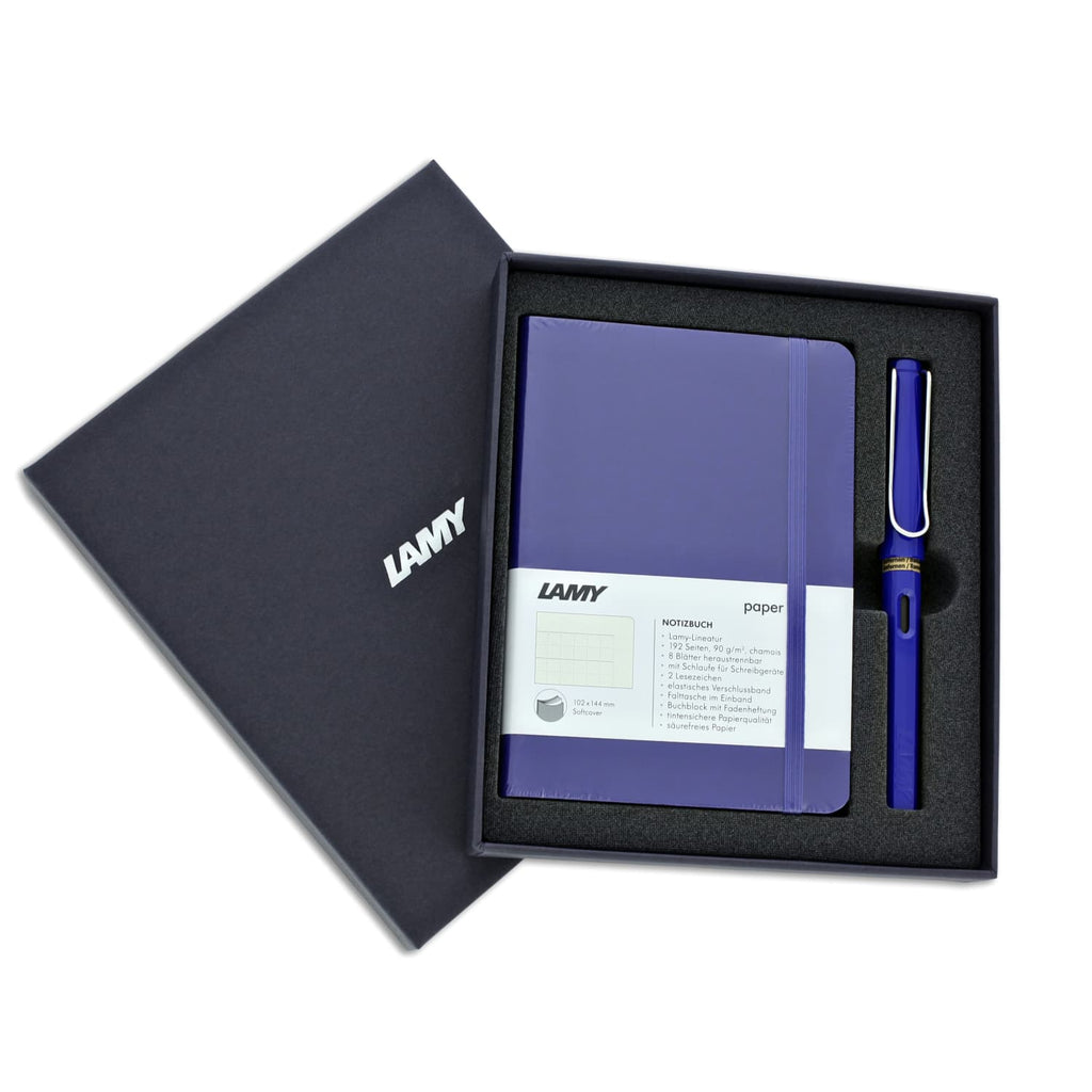 Lamy Softcover A6 Notebook in Blue with Safari Fountain Pen - Fine Point Notebook