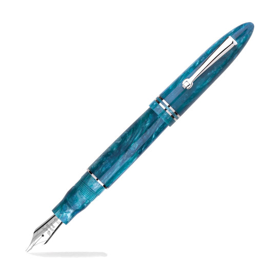 Leonardo Furore Fountain Pen in Emerald Blue with Rhodium Trim