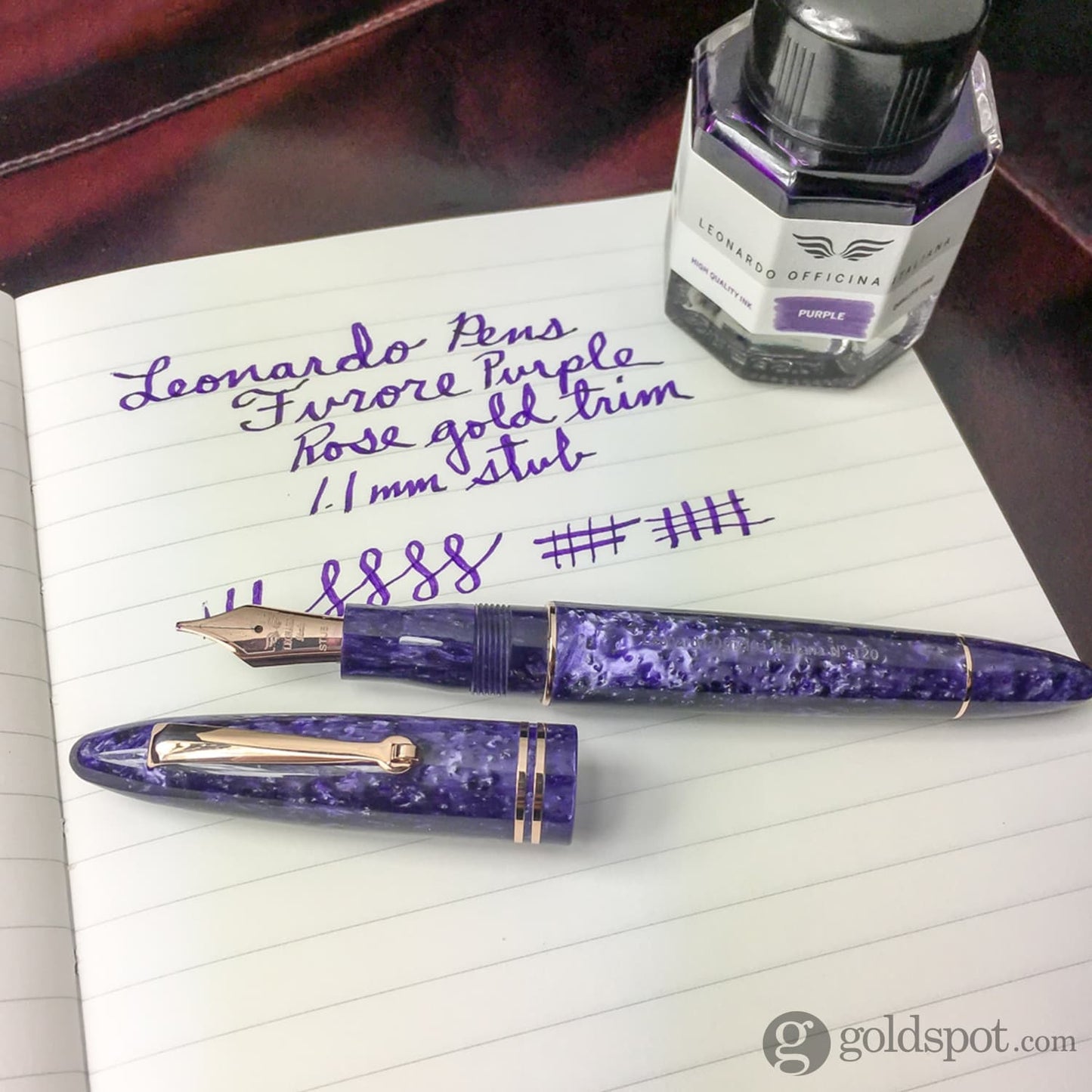 Leonardo Furore Fountain Pen in Purple with Rose Gold Trim Fountain Pen
