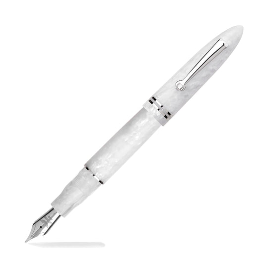 Leonardo Furore Fountain Pen in White Salt with Rhodium Trim