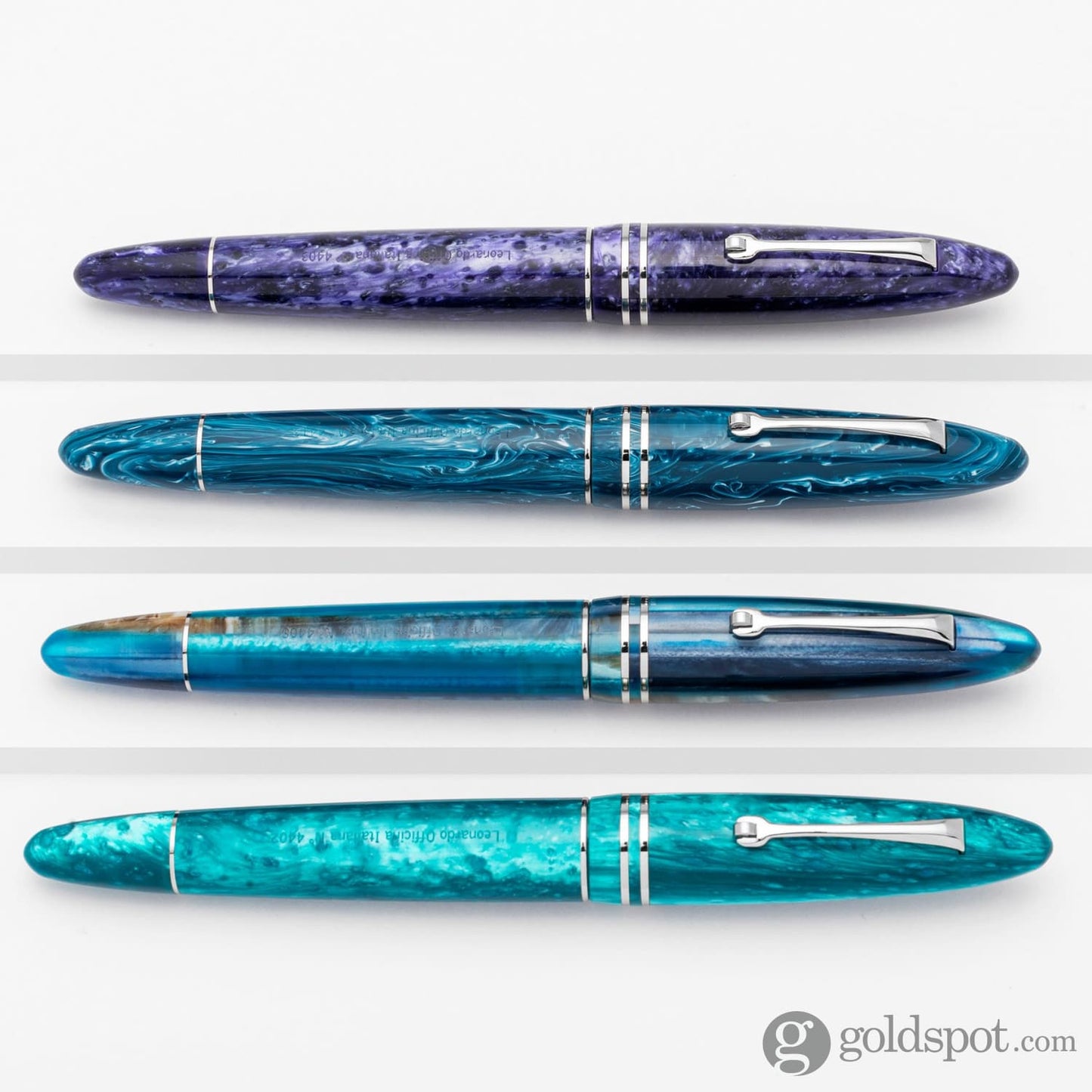 Leonardo Furore Grande Fountain Pen in Blue Hawaii with Rhodium Trim Fountain Pen