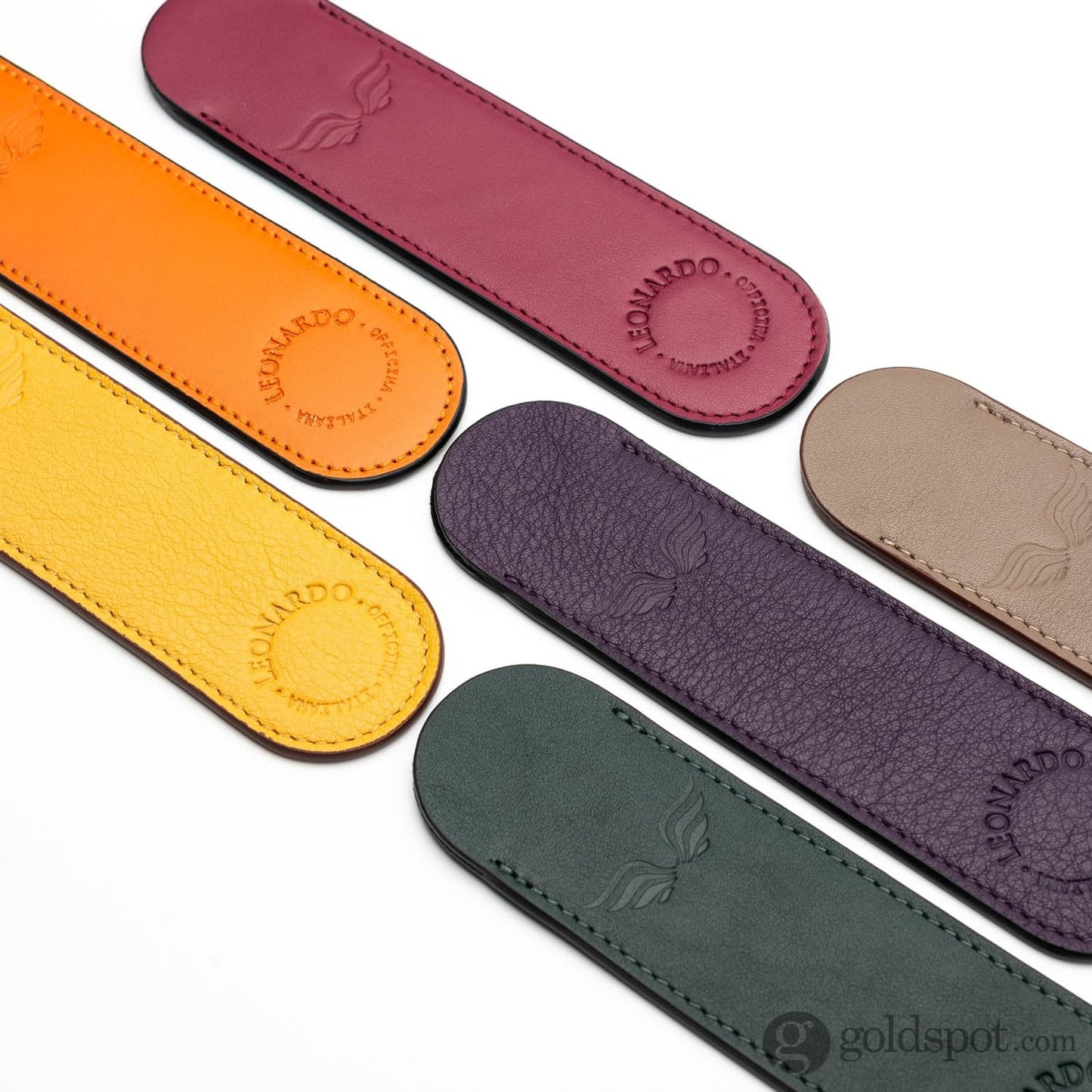 Leonardo Leather Single Pen Sleeve - Orange Pen Case