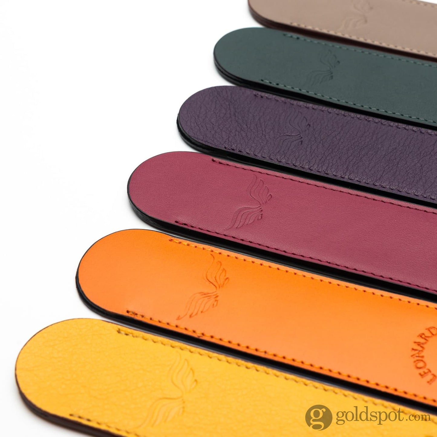 Leonardo Leather Single Pen Sleeve - Orange Pen Case