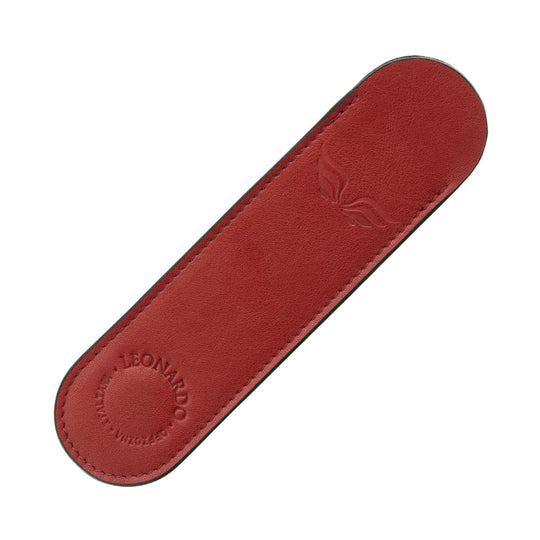 Leonardo Leather Single Pen Sleeve - Red