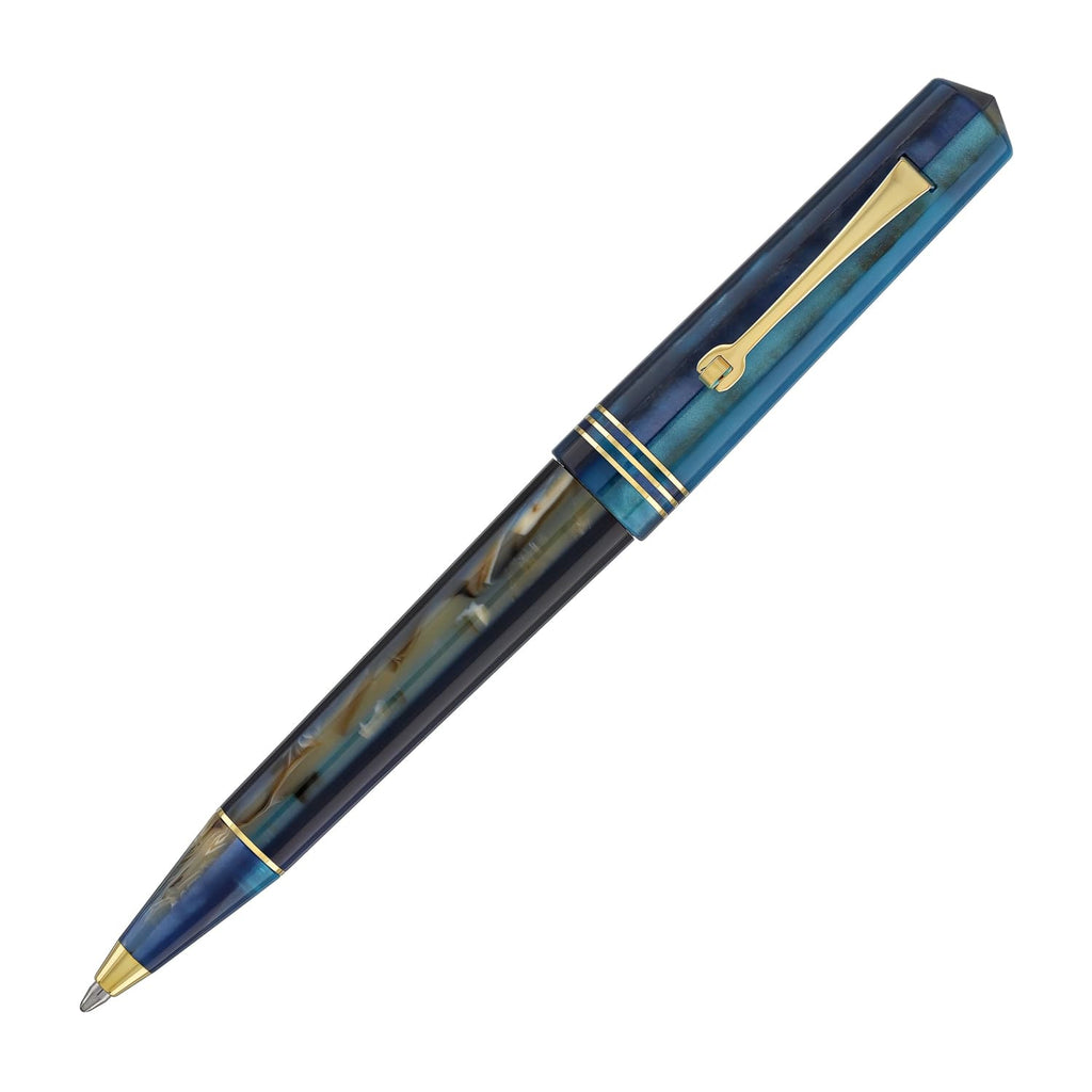 Leonardo Momento Zero Ballpoint Pen in Blue Hawaii Gold Trim Ballpoint Pens