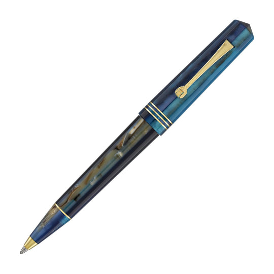 Leonardo Momento Zero Ballpoint Pen in Blue Hawaii Gold Trim