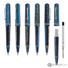 Leonardo Momento Zero Ballpoint Pen in Blue Hawaii Silver Trim Ballpoint Pens