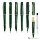 Leonardo Momento Zero Ballpoint Pen in Green Alga Gold Trim Ballpoint Pens