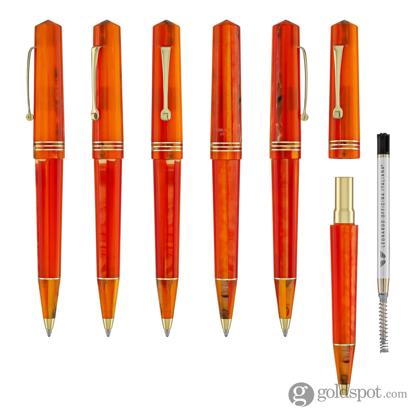 Leonardo Momento Zero Ballpoint Pen in Mango Gold Trim Ballpoint Pens