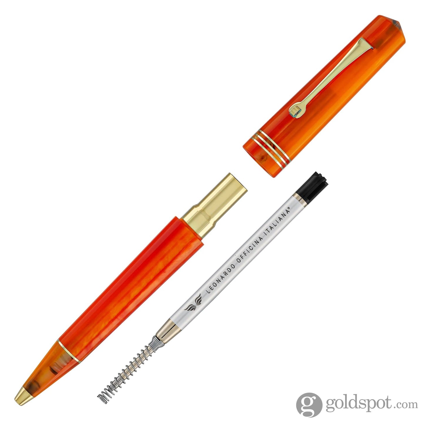 Leonardo Momento Zero Ballpoint Pen in Mango Gold Trim Ballpoint Pens