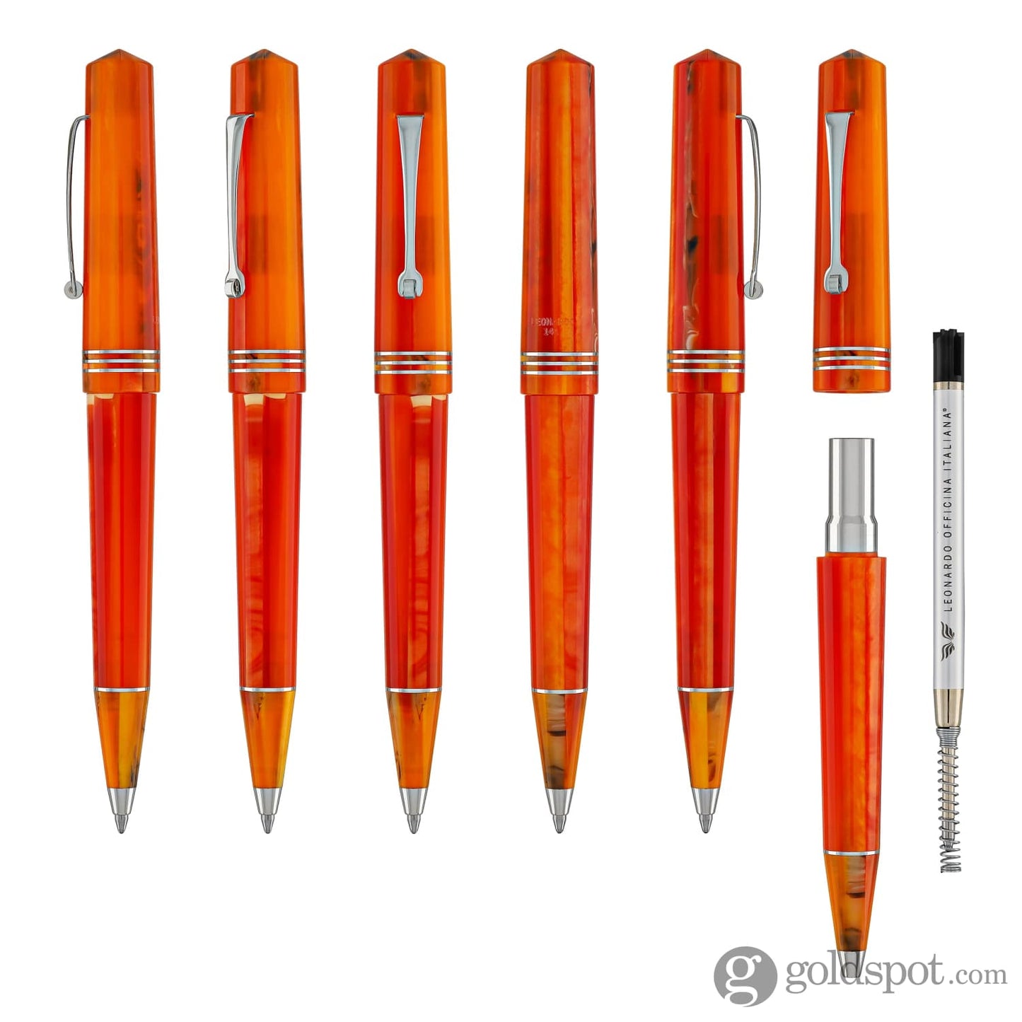 Leonardo Momento Zero Ballpoint Pen in Mango Silver Trim Ballpoint Pens
