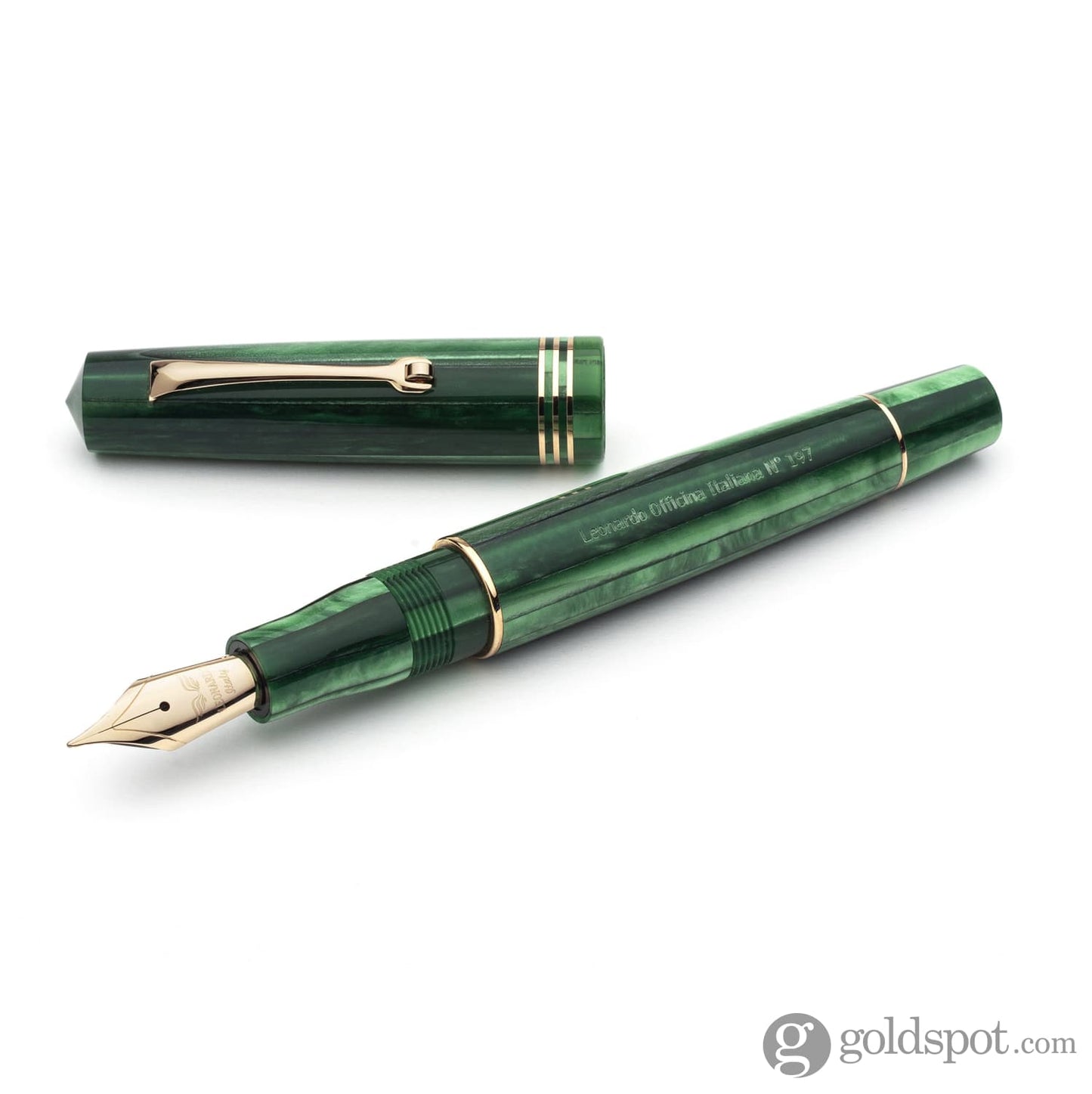 Leonardo Momento Zero Fountain Pen in Alga Seaweed Green Medium / Gold Fountain Pen