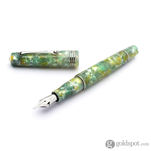 Leonardo Momento Zero Fountain Pen in Giada Jade 1.1mm Stub / Silver Fountain Pen