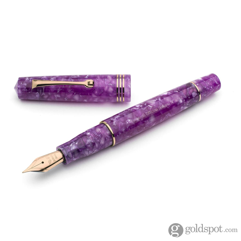 Leonardo Momento Zero Fountain Pen in Lavanda 2021 with Rose Gold Trim Medium Fountain Pen