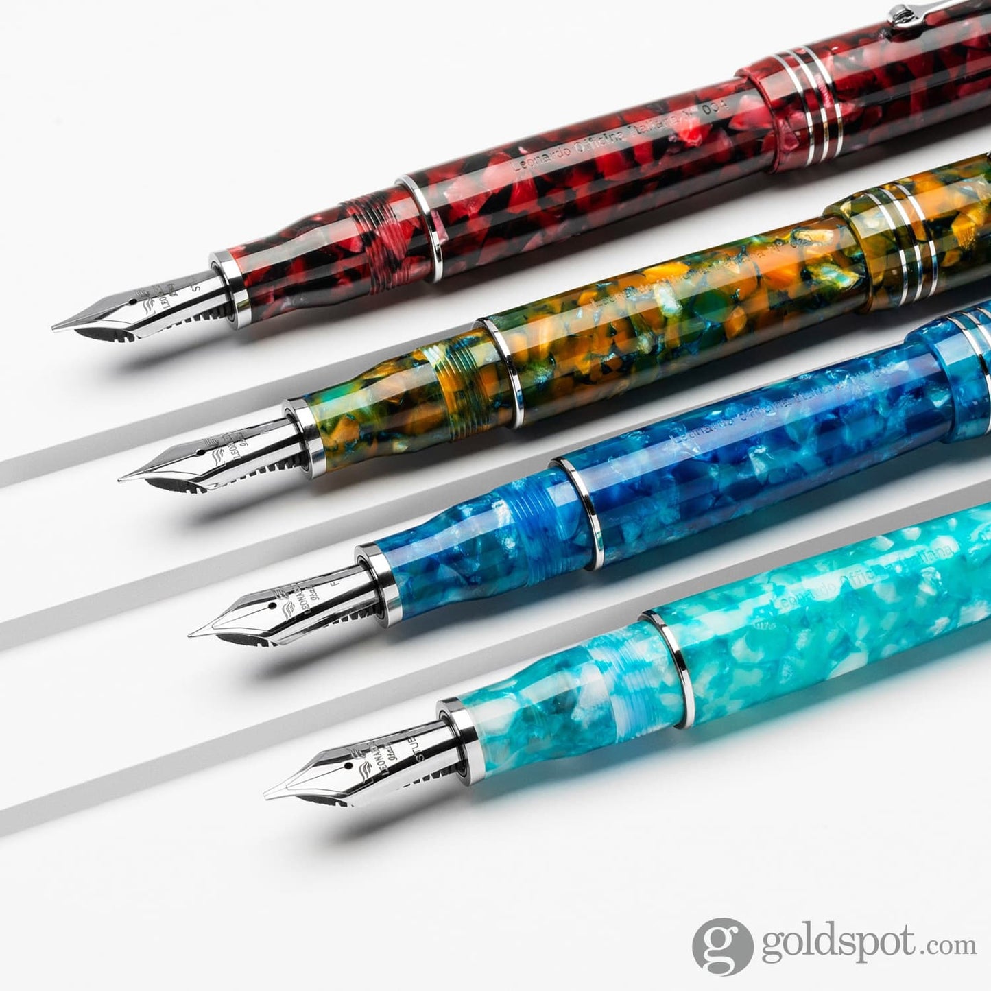 Leonardo Momento Zero Grande Fountain Pen in Blue Marina Capri with Rhodium Trim Fountain Pen