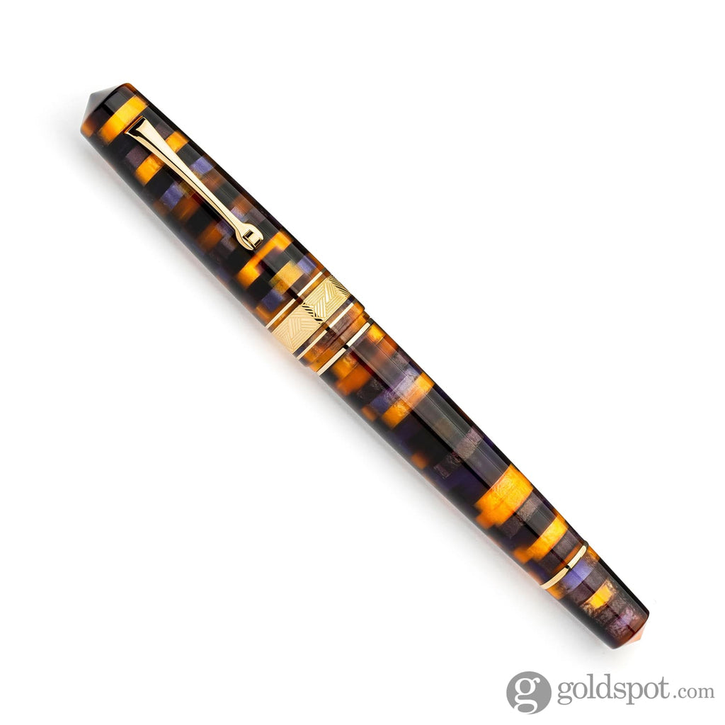 Leonardo Mosaico Fountain Pen in Anemone Stainless Steel / Gold / Extra Fine Fountain Pen